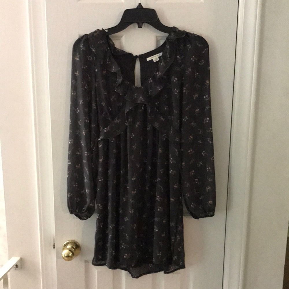 American Eagle Dress, Size Small, gray with flower print